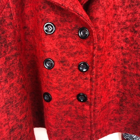 Wool Cropped Cape Coat Sz S - Picture 5 of 15